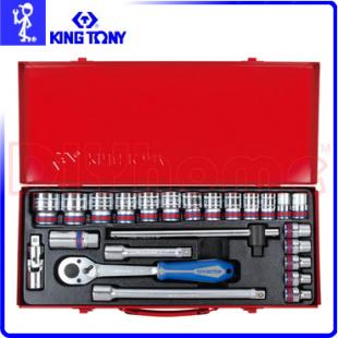 KING TONY 4528SR 六角套筒板手組 1/2 公制 四分 24件組