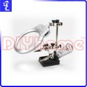 LED帶燈放大鏡 輔助夾組.含烙鐵架