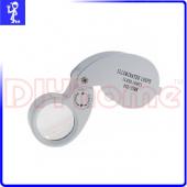 折疊式檢查照明放大鏡40倍 附LED照明.含收納盒