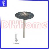 帶柄毛絲輪2.34mm柄 黑平丸型
