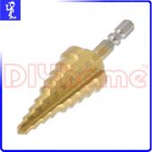 鍍鈦高速鋼HSS階梯鑽頭.圓穴鑽 6-25mm(六角柄6.35mm)